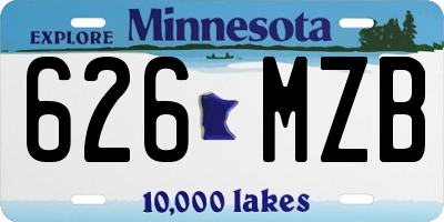 MN license plate 626MZB