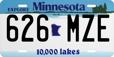 MN license plate 626MZE