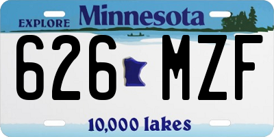 MN license plate 626MZF