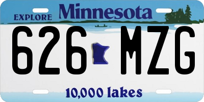 MN license plate 626MZG