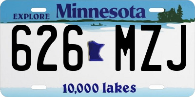 MN license plate 626MZJ