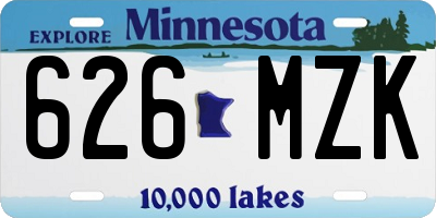 MN license plate 626MZK