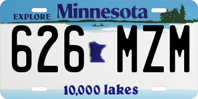MN license plate 626MZM