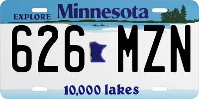 MN license plate 626MZN