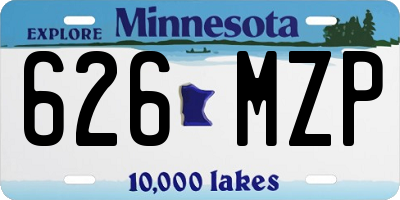 MN license plate 626MZP
