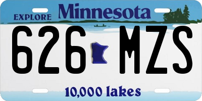 MN license plate 626MZS