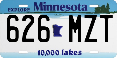 MN license plate 626MZT