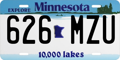 MN license plate 626MZU