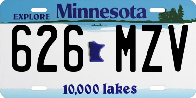 MN license plate 626MZV