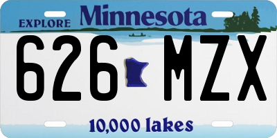 MN license plate 626MZX