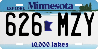 MN license plate 626MZY