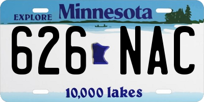 MN license plate 626NAC