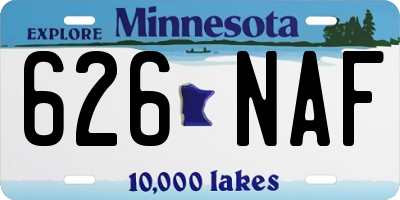 MN license plate 626NAF