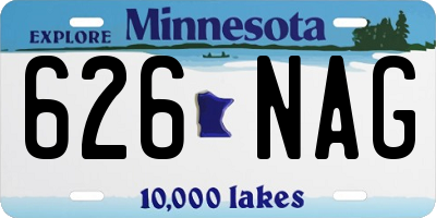 MN license plate 626NAG
