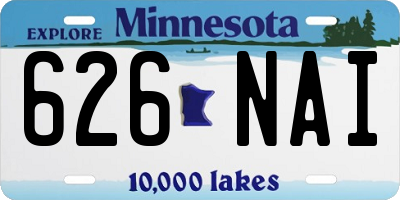 MN license plate 626NAI