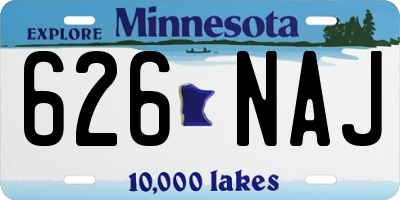 MN license plate 626NAJ