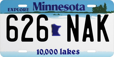 MN license plate 626NAK
