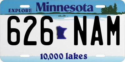 MN license plate 626NAM