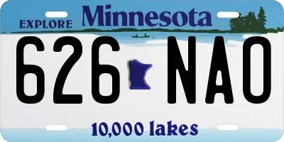 MN license plate 626NAO