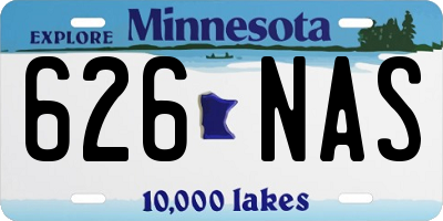 MN license plate 626NAS