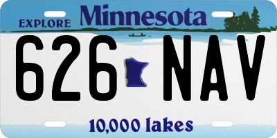 MN license plate 626NAV
