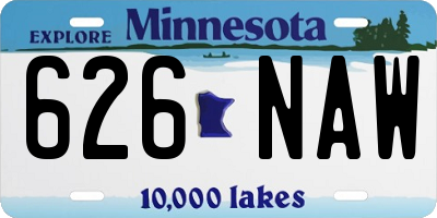 MN license plate 626NAW