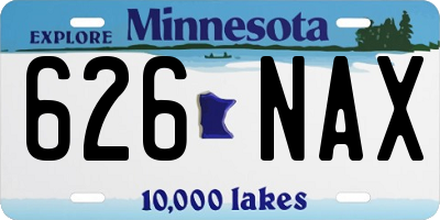 MN license plate 626NAX