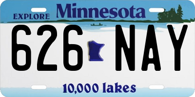 MN license plate 626NAY