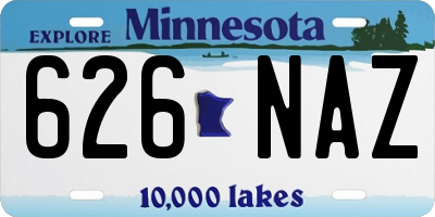 MN license plate 626NAZ
