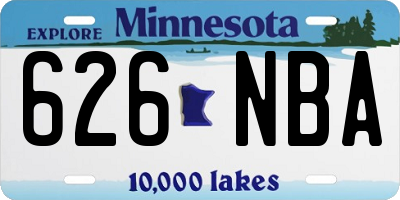 MN license plate 626NBA