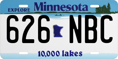 MN license plate 626NBC