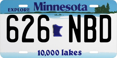 MN license plate 626NBD