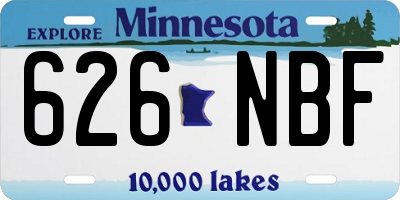 MN license plate 626NBF