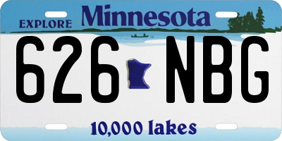 MN license plate 626NBG