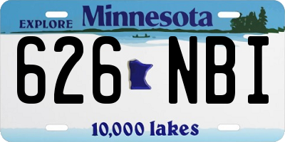MN license plate 626NBI