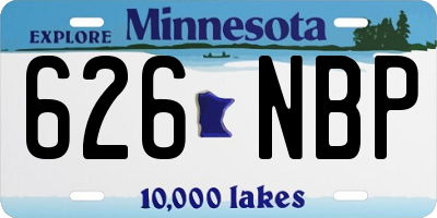 MN license plate 626NBP