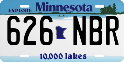 MN license plate 626NBR