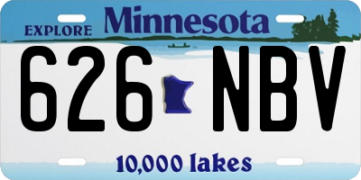 MN license plate 626NBV
