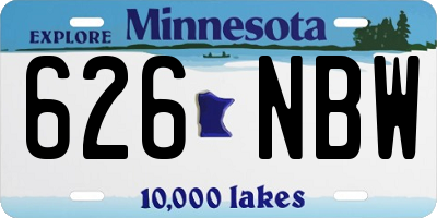 MN license plate 626NBW