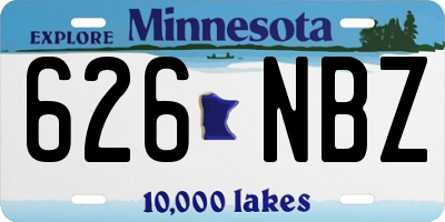MN license plate 626NBZ