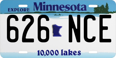 MN license plate 626NCE