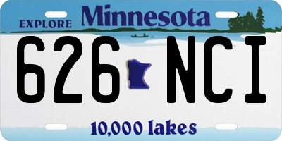 MN license plate 626NCI