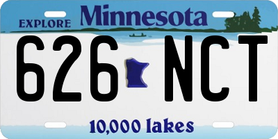 MN license plate 626NCT