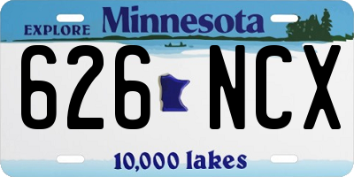 MN license plate 626NCX