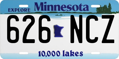 MN license plate 626NCZ