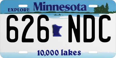 MN license plate 626NDC