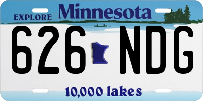 MN license plate 626NDG