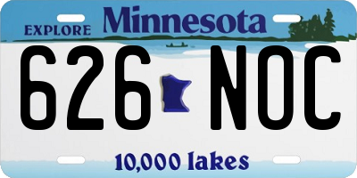 MN license plate 626NOC