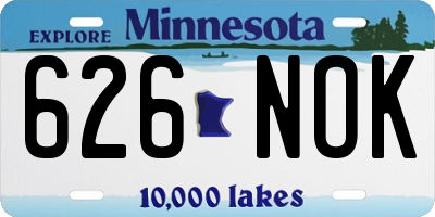 MN license plate 626NOK