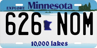 MN license plate 626NOM